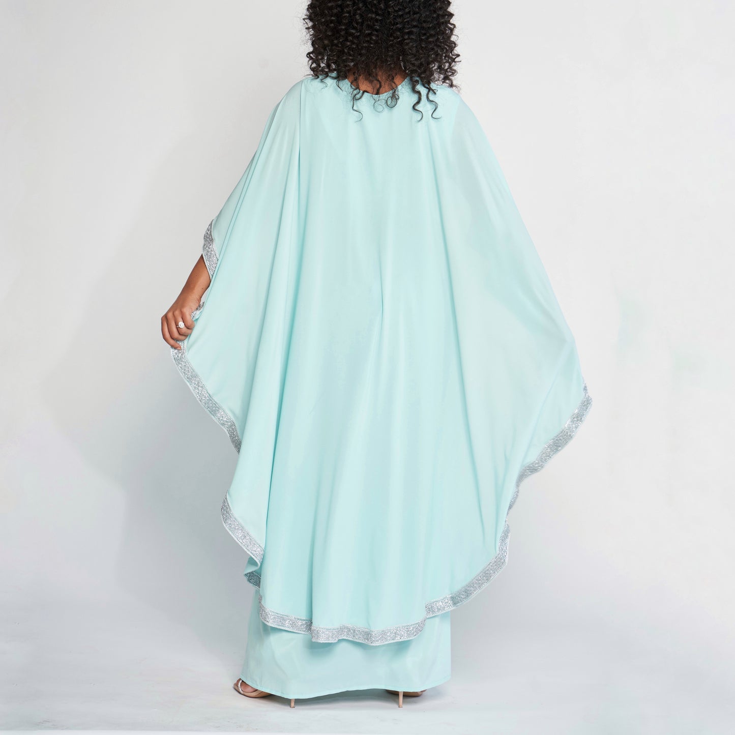 Mirrored Cape Dress - Baby Blue