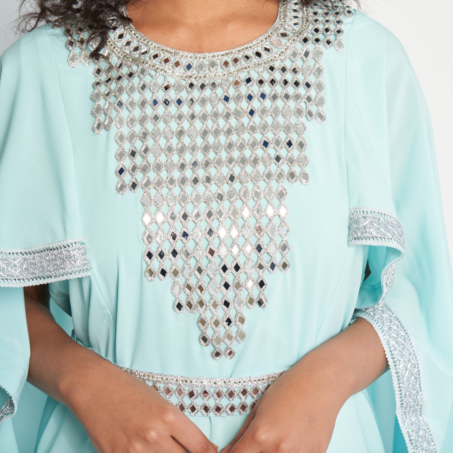 Mirrored Cape Dress - Baby Blue