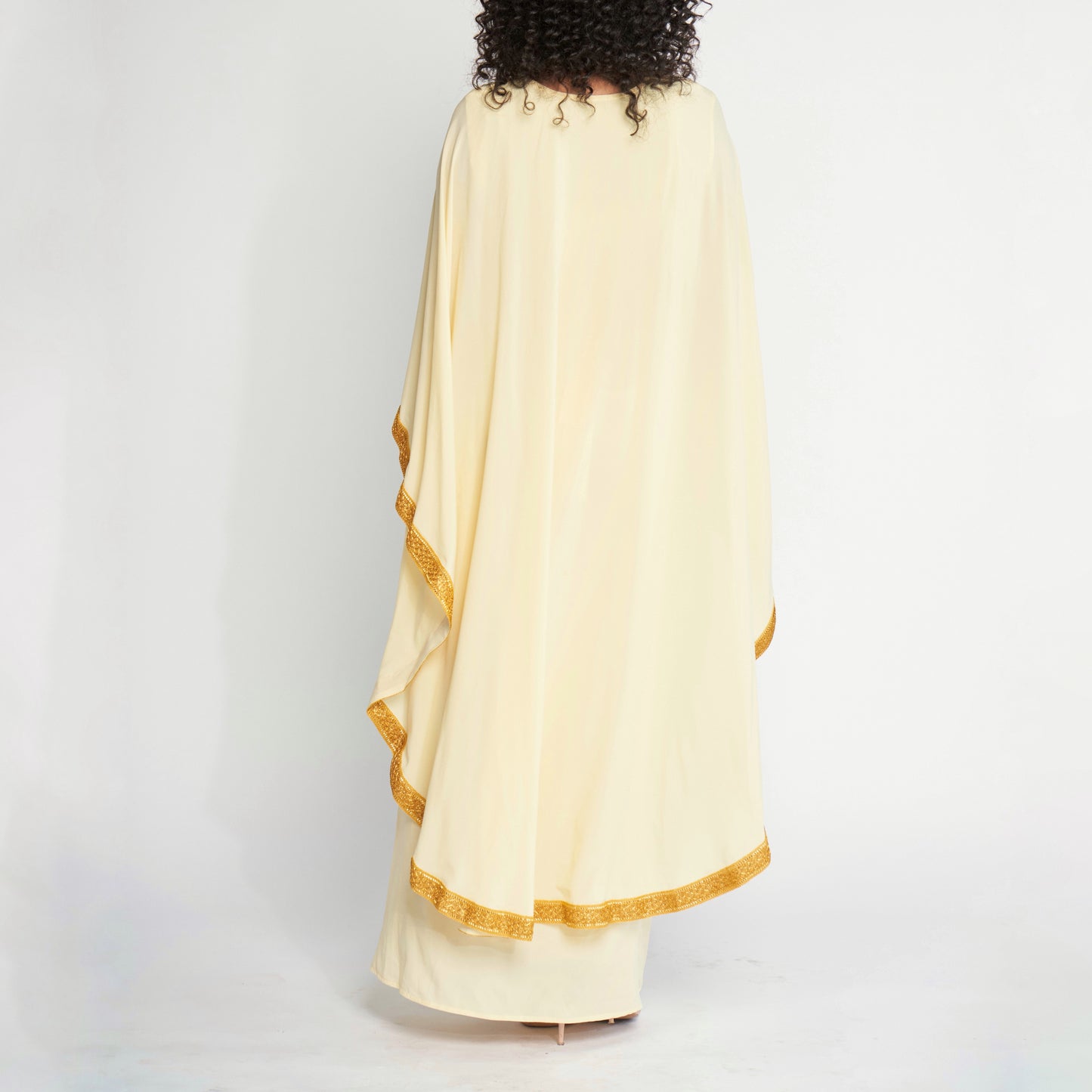 Mirrored Cape Dress - Lemon Yellow