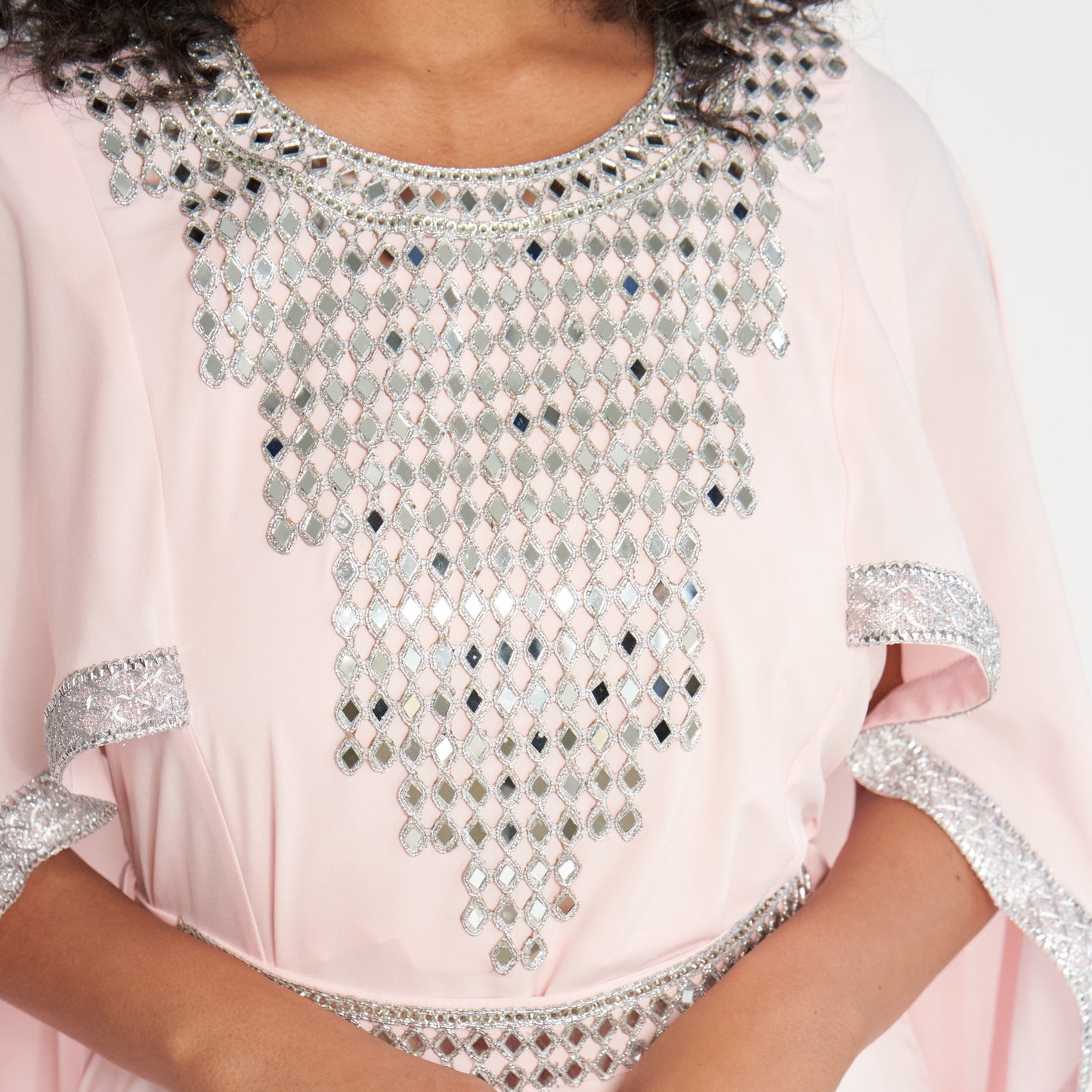 Mirrored Cape Dress - Baby Pink