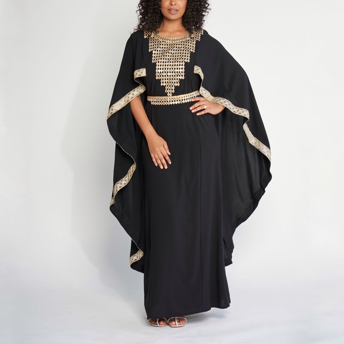 Mirrored Cape Dress - Black