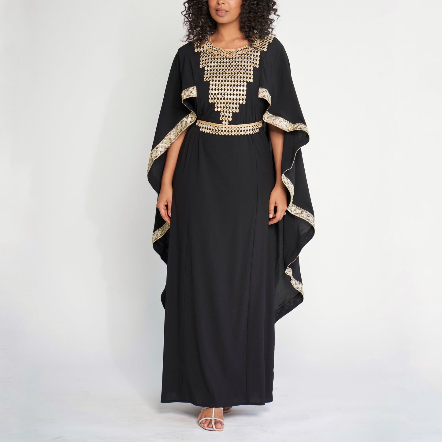 Mirrored Cape Dress - Black