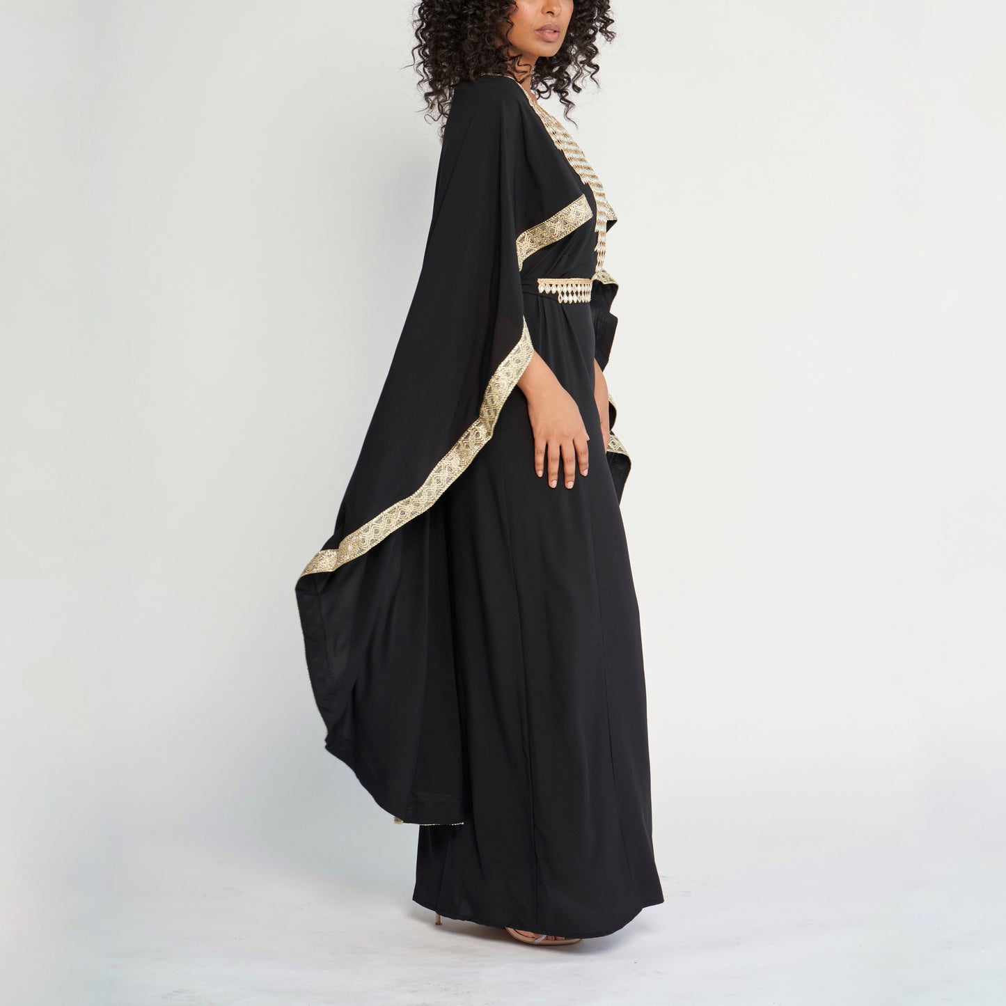 Mirrored Cape Dress - Black