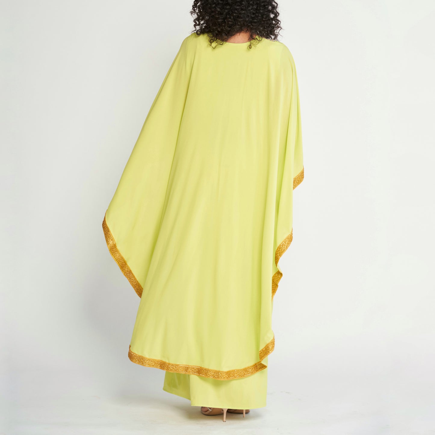 Mirrored Cape Dress - Lime Green